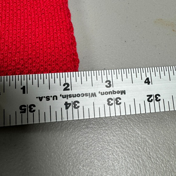 Vintage Lands End Neck Tie Red Cotton Square Knit Skinny Slim Made In USA‎ - Picture 10 of 11